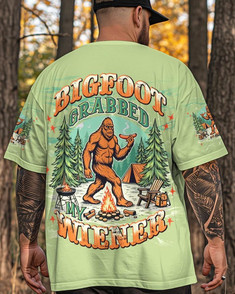 BIGFOOT GRABBED MY WIENER ALL OVER PRINT T-Shirt