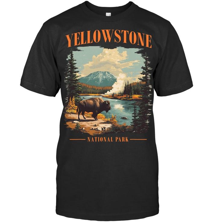Yellowstone National Park Vintage Hiking Camping National Park T Shirt