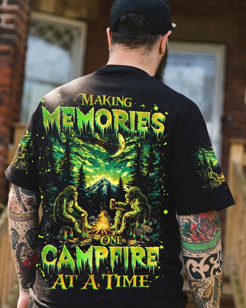 MAKING MEMORIES ONE CAMPFIRE AT A TIME BIGFOOT ALL OVER PRINT TShirt